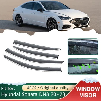 4x Auto Windows Clony proti oslneniu pre Hyundai Sonata DN8 2020 2021 2022 2023 Auto Príslušenstvo Markízy, Slnko, Dážď, Dym Odtiene Stráže Deflektor