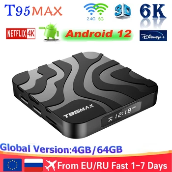 Android 12 T95 MAX TV BOX Allwinner H618 6K 16 G 32 G HDR10 Set-top Box Dual WiFi 2.4 G&5G Bluetooth T95MAX Hráč Smart Rýchlo Tvbox