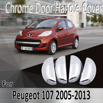 pre Peugeot 107 2005~2013 2010 2011 2012 Styling Samolepky, Dekorácie Chrome Dverí Rukoväť Kryt farba Prerobit Auto Príslušenstvo