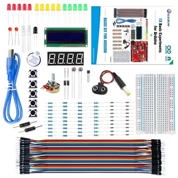 Elecrow Začiatočník-Základná Súprava pre Arduino s Tlačený Sprievodca Knihy 13Projects + Návod LCD1602 Bzučiak LED Pre Arduino alebo Xduino