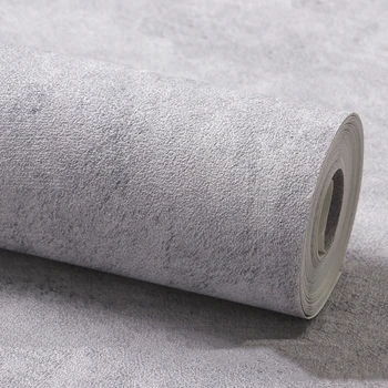 Moderné Solid Farba Sivá Tapety Roll Obyčajný Napodobniť Cementu Steny Papier Nepremokavé PVC Obývacia Izba, Spálňa Oblečenie Obchod Stenu