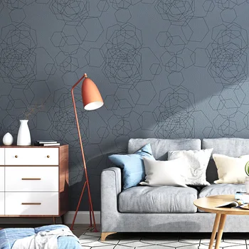 Nordic štýl čistý pigment sivá tapety rodiny, obývacia izba, spálňa, TV joj, modrá tapeta na stenu moderné a jednoduché