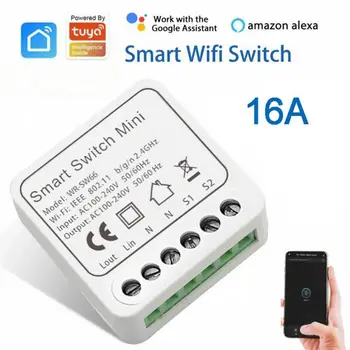 Tuya Wifi Smart Switch Mini16A obojsmerné Ovládanie Inteligentných Domov Načasovanie Funkcia Smart Život na Diaľkové Ovládanie Práce s Alexa Domovská stránka Google