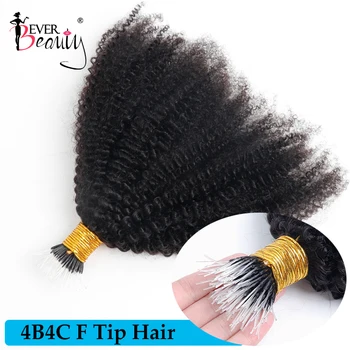 Kinky Afro Kučeravé F Tipy Microlink Ľudské Vlasy Rozšírenia Zväzky Nano Krúžky Vlasov Plastové Fearther F Tipy Mám Tip Pre Čierne Ženy