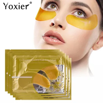 Yoxier 24k Gold Crystal Kolagénová Očná Maska Tmavé Kruhy Proti Starnutiu Hydratačné Očné Taška Colageno Gél na Starostlivosť o Oči 10Pcs=5Packs