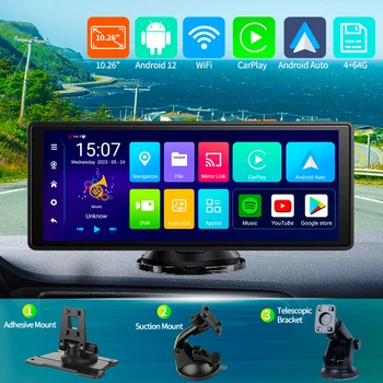 8 Jadro Auta DVR Android 12 Multimediálny Prehrávač Tabuľa DVR Bezdrôtový CarPlay Android Auto Dash Cam S AUX Bluetooth Audio U Diskov