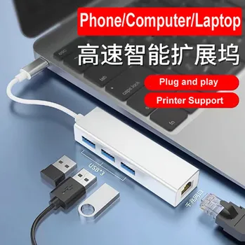 Typ C ROZBOČOVAČ USB 3.0 Dock 3Port Multi Splitter Adaptér Pre Huawei Xiao Notebook Adaptér Pre Macbook Pro USB, Dokovacia Stanica