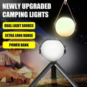 Nový Vonkajší Atmosféru Camping Svetlo Víla Loptu Stan Svetlo USB Nabíjateľné Prenosné Svietidlo s Výkonom Bankových Teplé Biele Svetlo