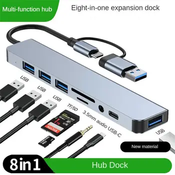 8 Porty USB 3.0 HUB Adaptér Dokovacej 5Gbps Vysoká Rýchlosť Prenosu Multi-port USB Rozbočovač Expander pre PC Počítač