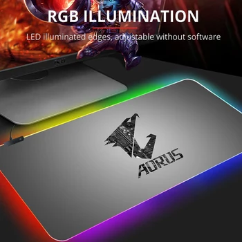 Aorus Logo Veľké RGB Podložka pod Myš XXL Gaming Mousepad LED Mause Pad Hráč Myši Koberec Veľké Mousepad PC Stôl Podložky Mat s Podsvietený