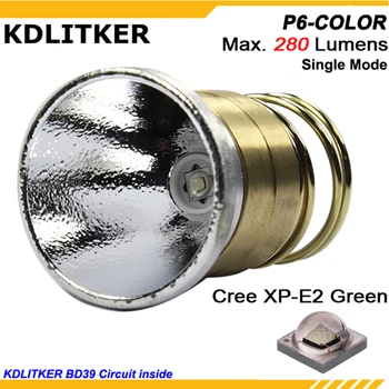KDLITKER P6-FARBA Cree XP-E2 Zelená 530nm 280 Lumenov 3V - 9V 1-Režim OP P60 Drop-in (Dia. 26.5 mm)