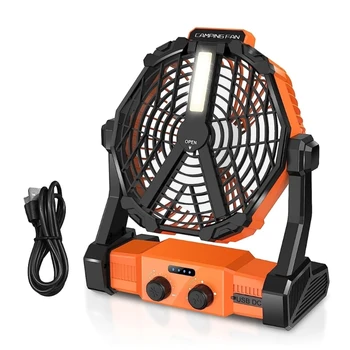 Camping Ventilátor Silný Nabíjateľná Stolový Ventilátor s LED & Merače Vonkajšie Prenosné Ventilátor pre Kempovanie, Rybárčenie, OutagesHurricane A0NC