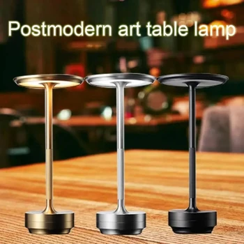 Nové Nabíjacie Akumulátorové LED Kovový Stôl, stolná Lampa ,3Levels Jas nočnom stolíku Posteli Nočné Svetlo,pre Spálne/Terasa/Camping