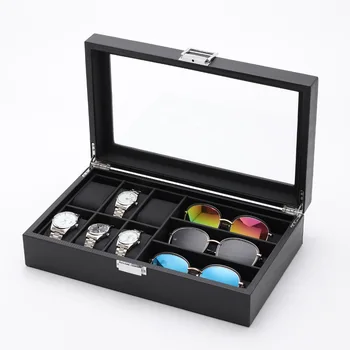 Luxusné Double-Layer Hodinky Šperky Úložný Box Black Pu Koža Sledovať Úložný Box Pre Quartz Hodinky Darček Šperky Box