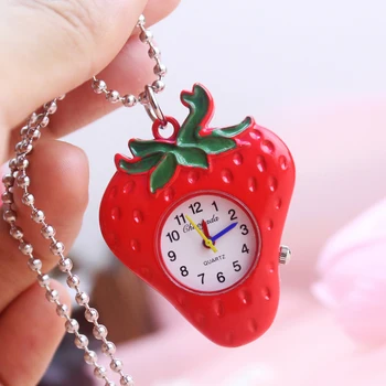 Sdotter 2023 dievčatá, ženy cartoon vrecku náhrdelník quartz hodinky tvorivé kľúčenky krásne osobnosti červené jahody elektronické