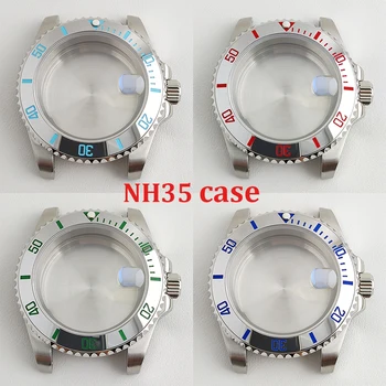 NH35 prípade 40 mm pánske hodinky prípade nehrdzavejúcej ocele zafírové sklo vhodné pre NH35 NH36 sledovať pohyb príslušenstvo