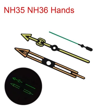 Zelený Svetelný Ruky Hodinky pre NH35/NH36/4R/7S Pohyb Upravené Časť 3 Kolíky Nh35 Nh36 Sledovať Ukazovatele