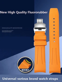 New Vysoká Kvalita Fluororubber Sledovať Popruh Pre Longines Omega, Tissot Iwc Mido Občan Zakrivené Rozhranie Watchband Silikónové