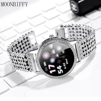 LW20 Diamond-studded Ženy ženy hodinky Krásne Ocele Športové Hodinky Mužov, Vodotesný IP68 Fitness Náramok Srdcovej frekvencie Smartwatch